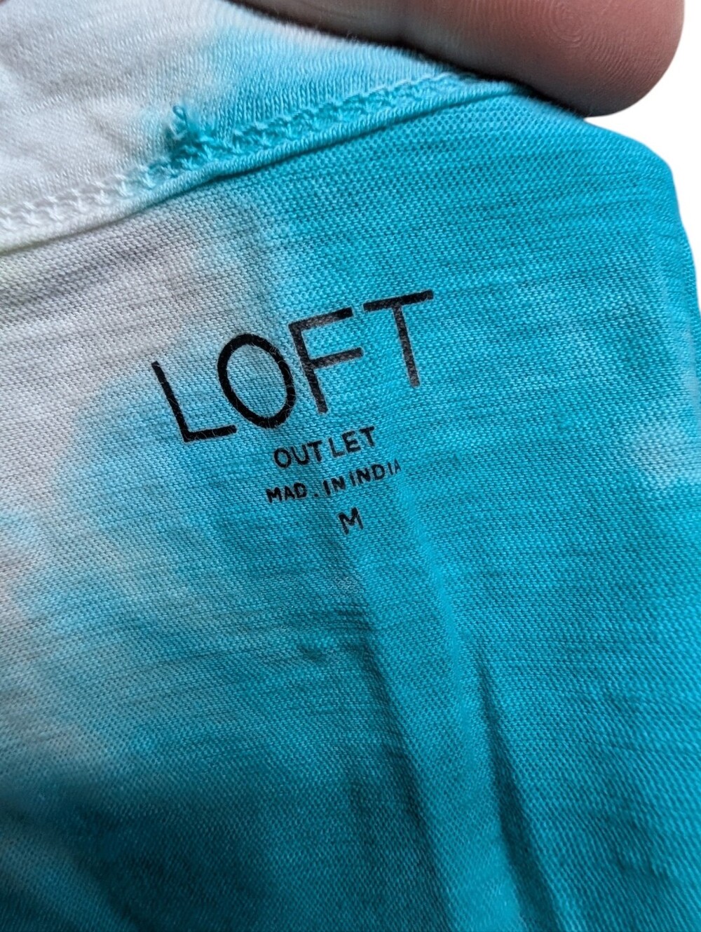 LOFT Outlet Blue White Tie Dye Sleeveless Swing Tank Top Medium - Picture 4 of 5
